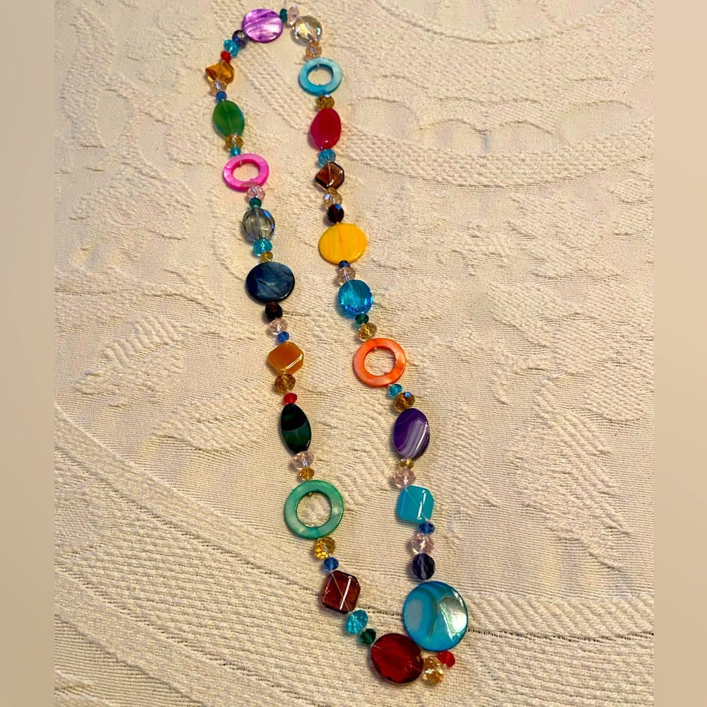 Semi precious stone multi color necklace